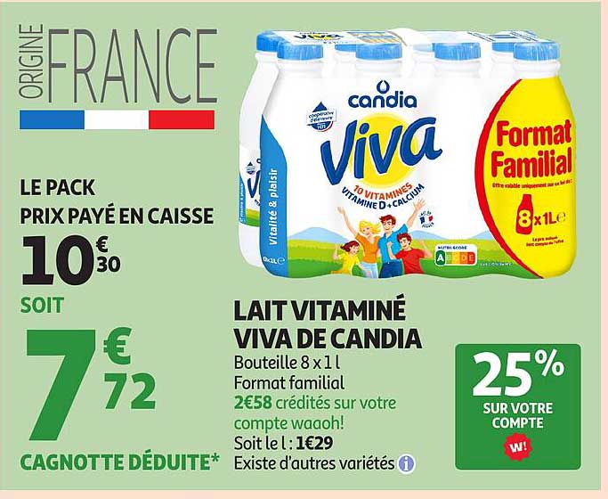 LAIT VITAMINÉ VIVA DE CANDIA