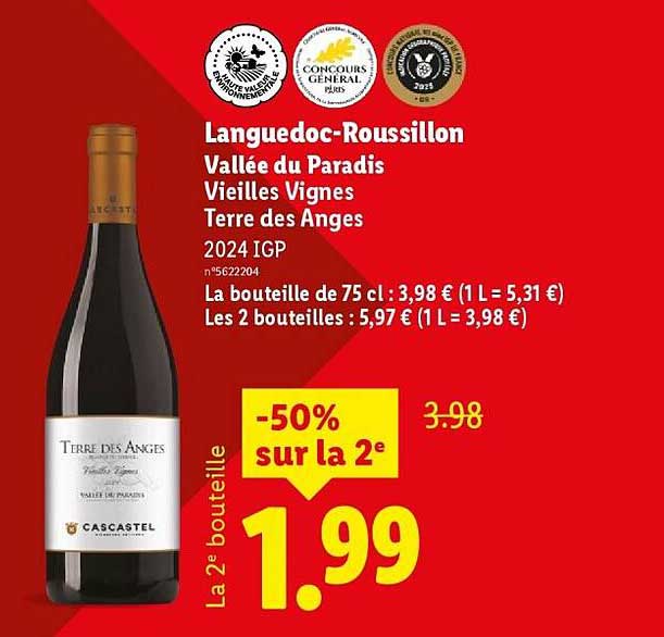 Languedoc-Roussillon Vallée du Paradis Vieilles Vignes Terre des Anges 2024 IGP