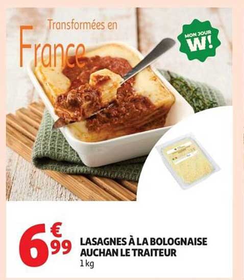 LASAGNES À LA BOLOGNAISE AUCHAN LE TRAITEUR