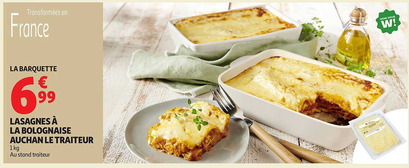 LASAGNES À LA BOLOGNAISE AUCHAN LE TRAITEUR