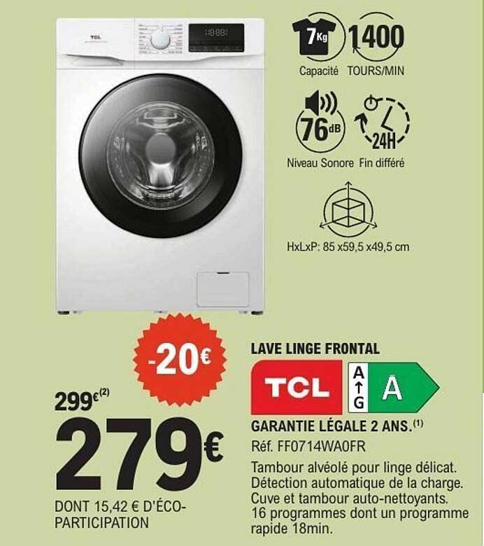 LAVE LINGE FRONTAL TCL