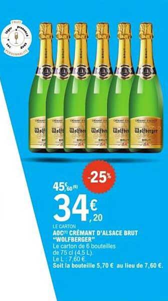 LE CARTON AOC Crémant d'Alsace Brut "Wolfberger"
