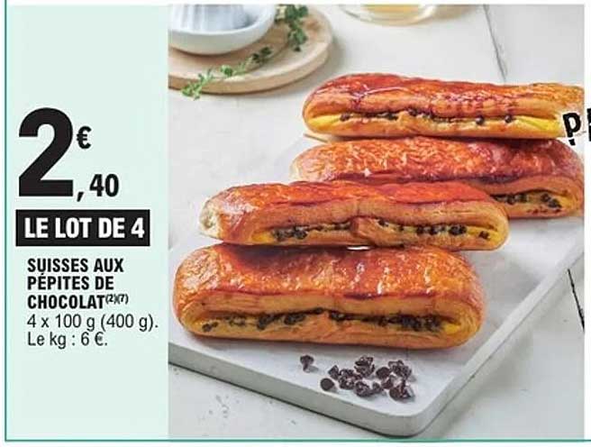 LE LOT DE 4 SUISSES AUX PÉPITES DE CHOCOLAT