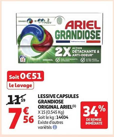 LESSIVE CAPSULES GRANDIOSE ORIGINAL ARIEL