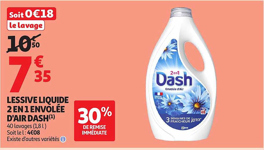 LESSIVE LIQUIDE 2 EN 1 ENVOLÉE D'AIR DASH
