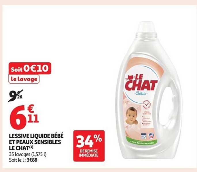 LESSIVE LIQUIDE BÉBÉ ET PEAUX SENSIBLES LE CHAT