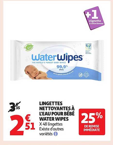 LINGETTES NETTOYANTES À L'EAU POUR BÉBÉ WATER WIPES