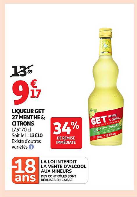LIQUEUR GET 27 MENTHE & CITRONS