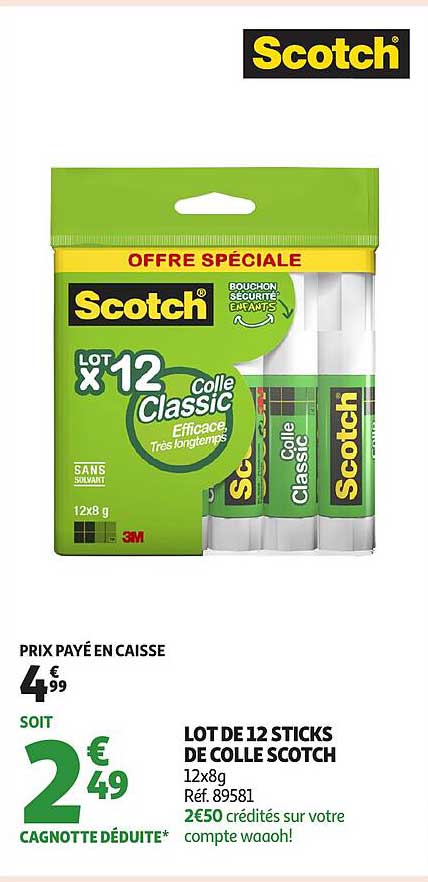 LOT DE 12 STICKS DE COLLE SCOTCH