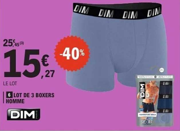 LOT DE 3 BOXERS HOMME