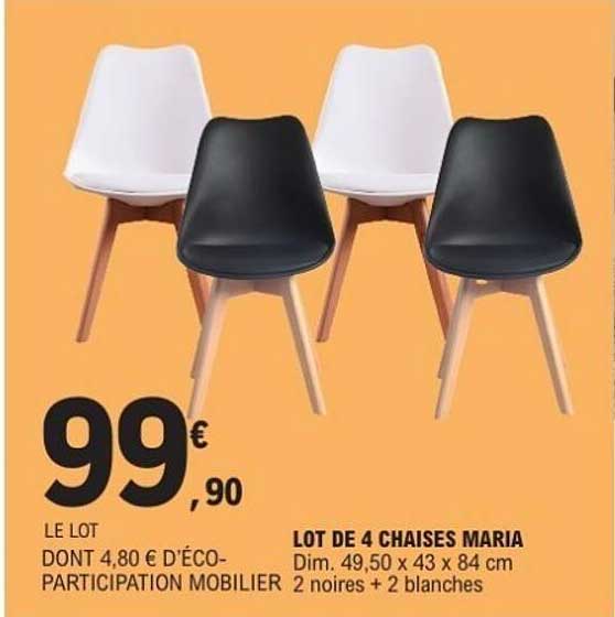 LOT DE 4 CHAISES MARIA