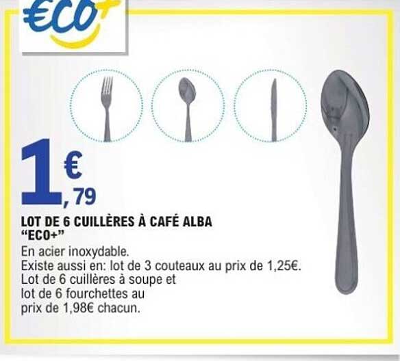 LOT DE 6 CUILLÈRES À CAFÉ ALBA “ECO+”