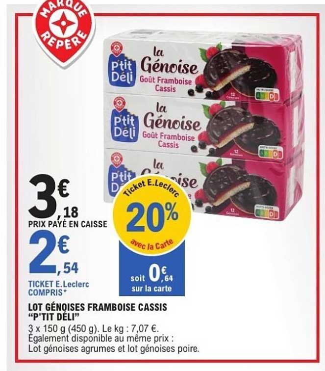 LOT GÉNOISES FRAMBOISE CASSIS "PTIT DÉLI"