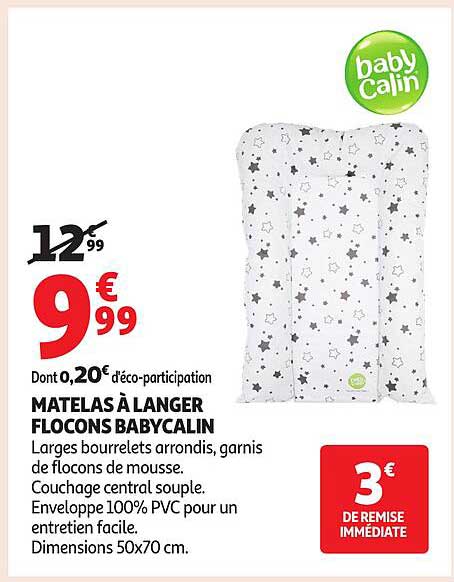 MATELAS À LANGER FLOCONS BABYCALIN
