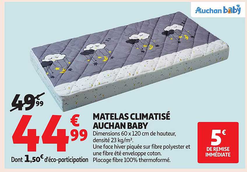 MATELAS CLIMATISÉ AUCHAN BABY