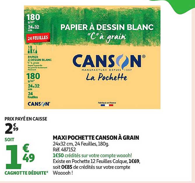 MAXI POCHETTE CANSON À GRAIN