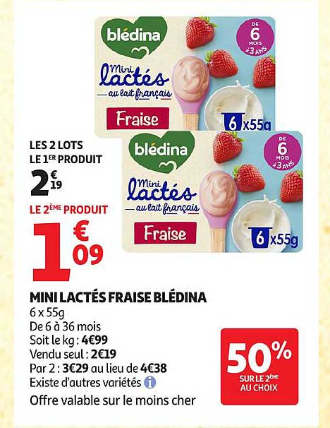 MINI LACTÉS FRAISE BLÉDINA