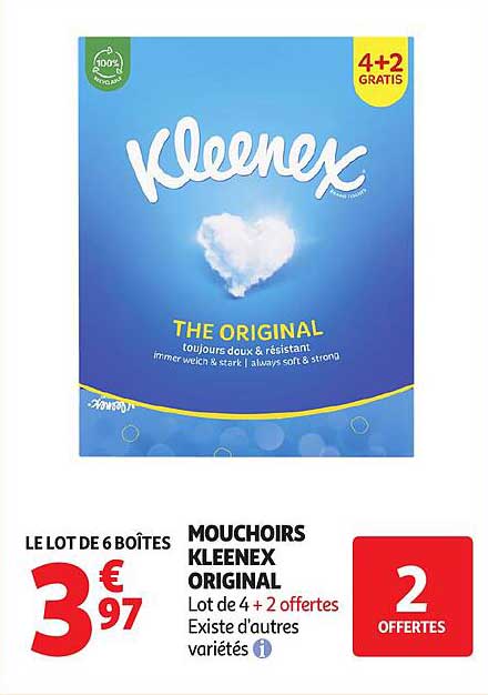MOUCHOIRS KLEENEX ORIGINAL