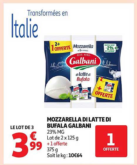 MOZZARELLA DI LATTE DI BUFALA GALBANI
