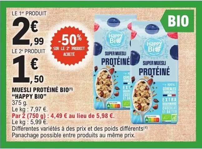 MUESLI PROTÉINÉ BIO "HAPPY BIO"