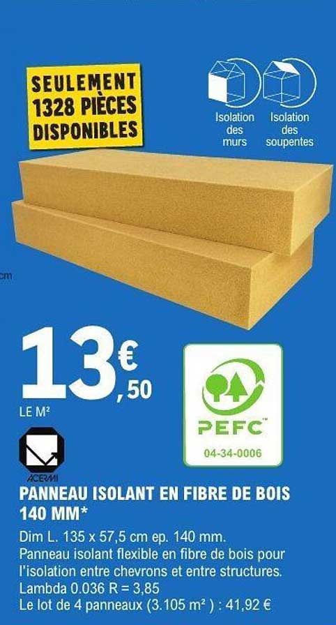 Panneau isolant en fibre de bois 140 MM