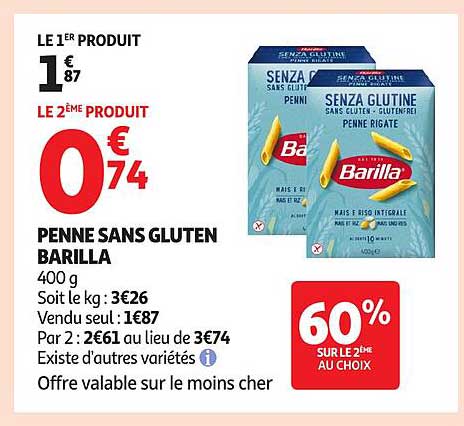 PENNE SANS GLUTEN BARILLA