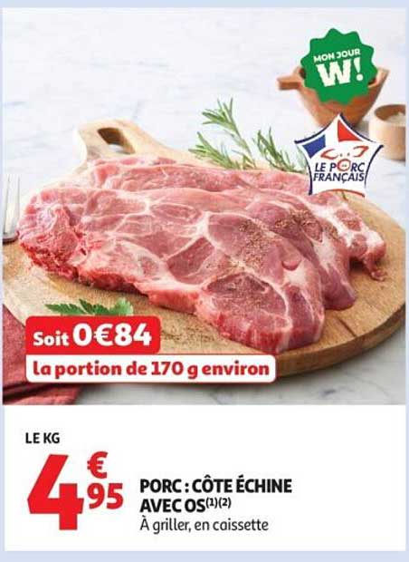PORC : CÔTE ÉCHINE AVEC OS