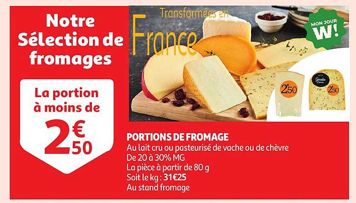 PORTIONS DE FROMAGE