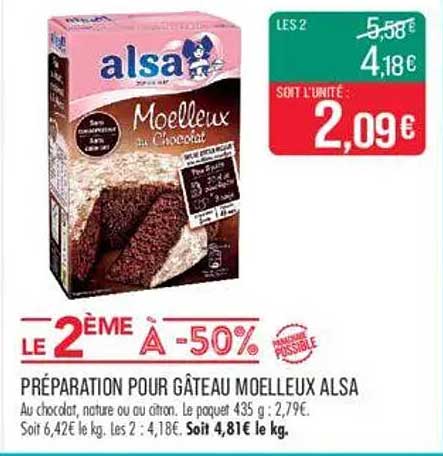 Préparation pour Gâteau Moelleux Alsa