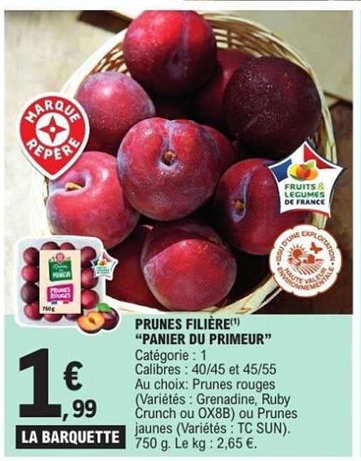 PRUNES FILIÈRE "PANIER DU PRIMEUR"
