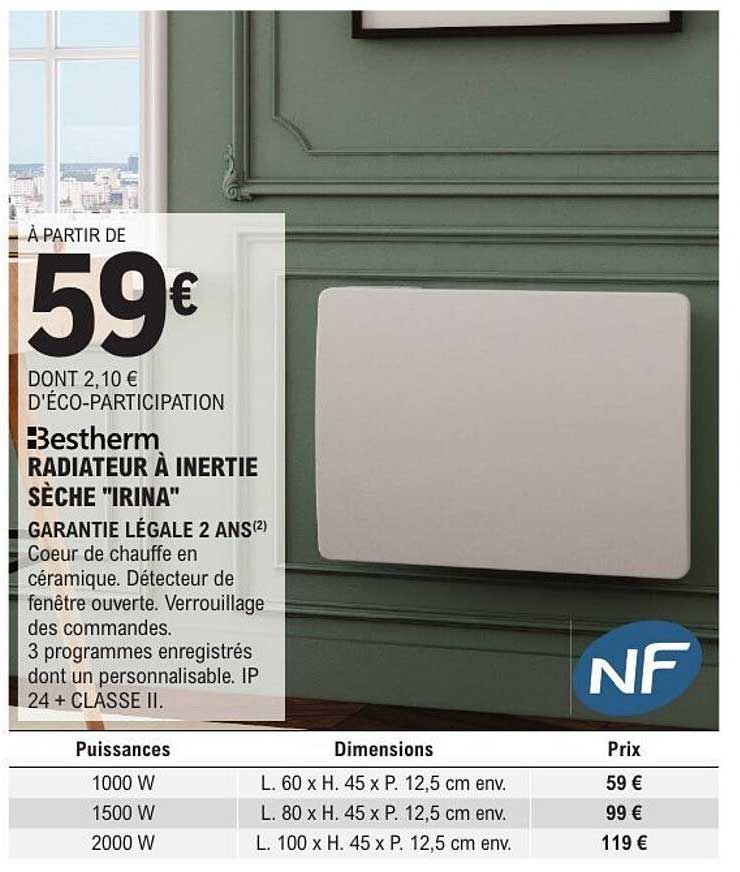 RADIATEUR À INERTIE SÈCHE "IRINA"