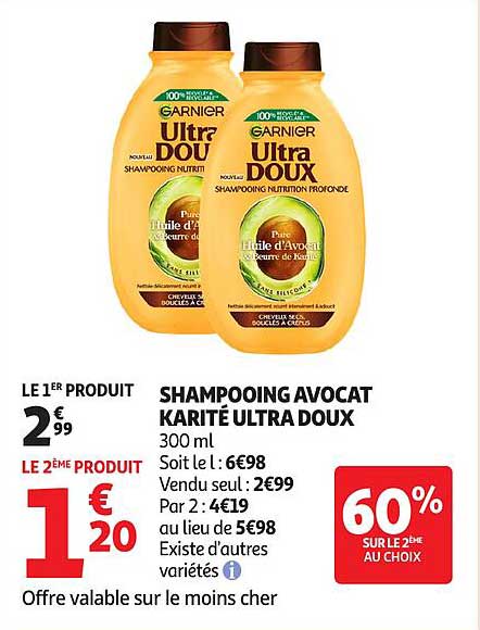 SHAMPOOING AVOCAT KARITÉ ULTRA DOUX
