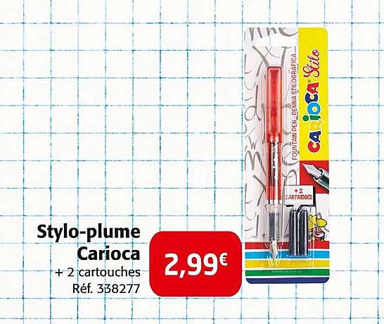 Stylo-plume Carioca + 2 cartouches