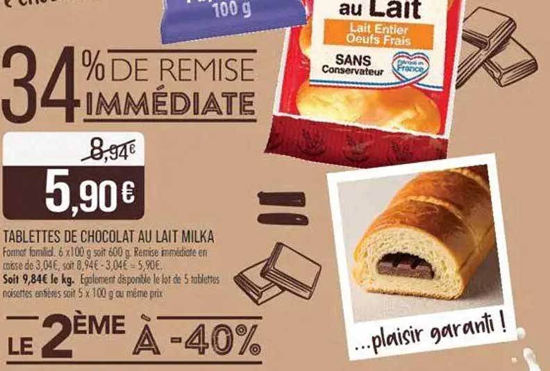 Tablettes de Chocolat au Lait Milka