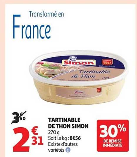 TARTINABLE DE THON SIMON