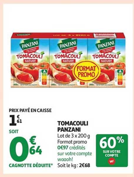 TOMACOUILI PANZANI Lot de 3 x 200 g