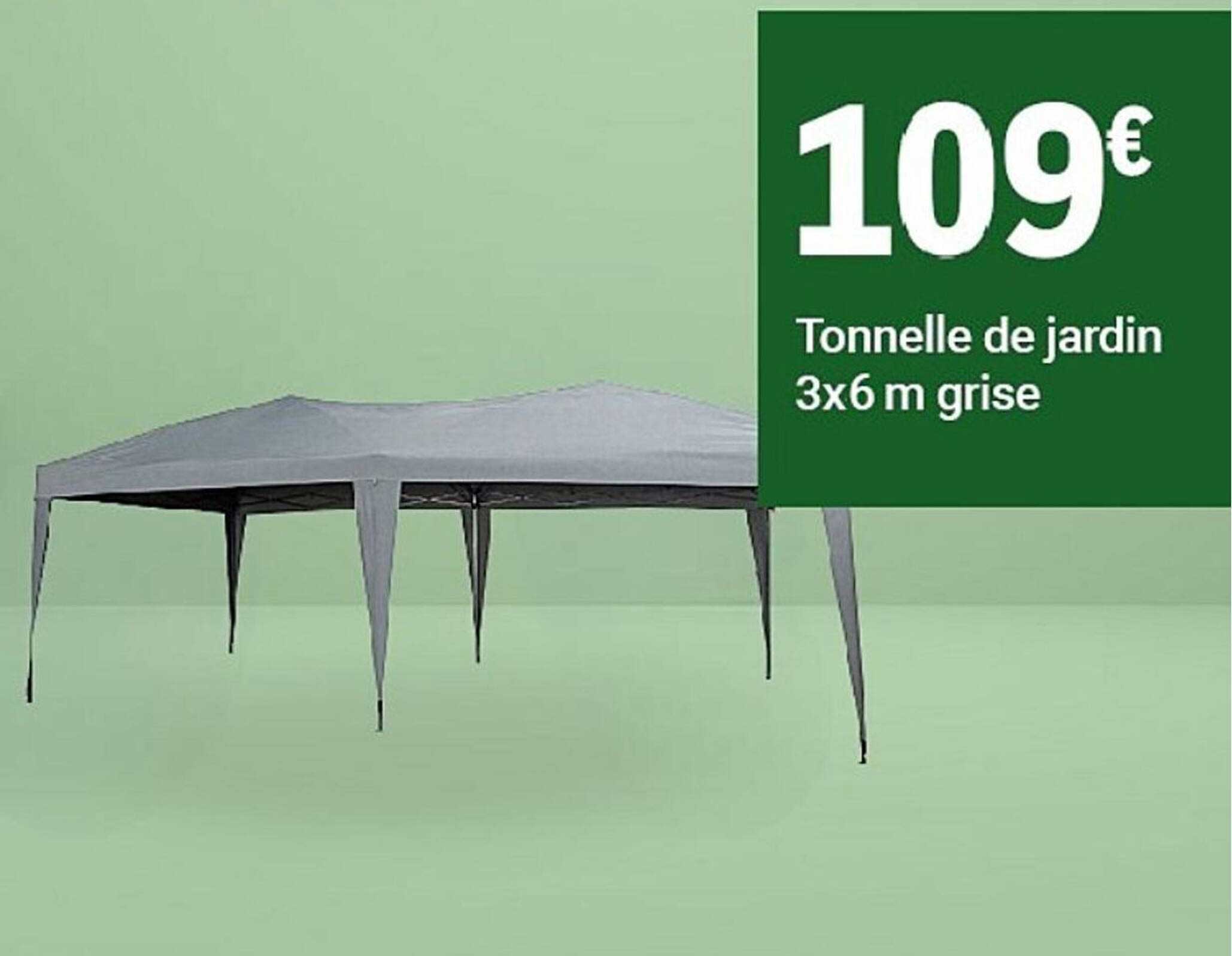 Tonnelle de jardin 3x6 m grise