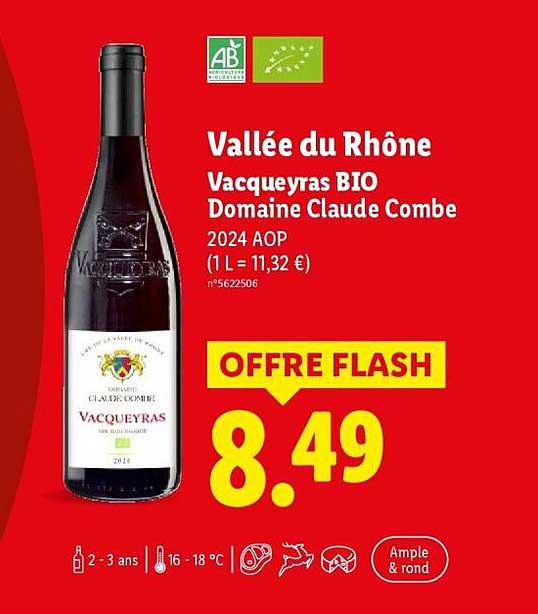 Vallée du Rhône Vacqueyras BIO Domaine Claude Combe