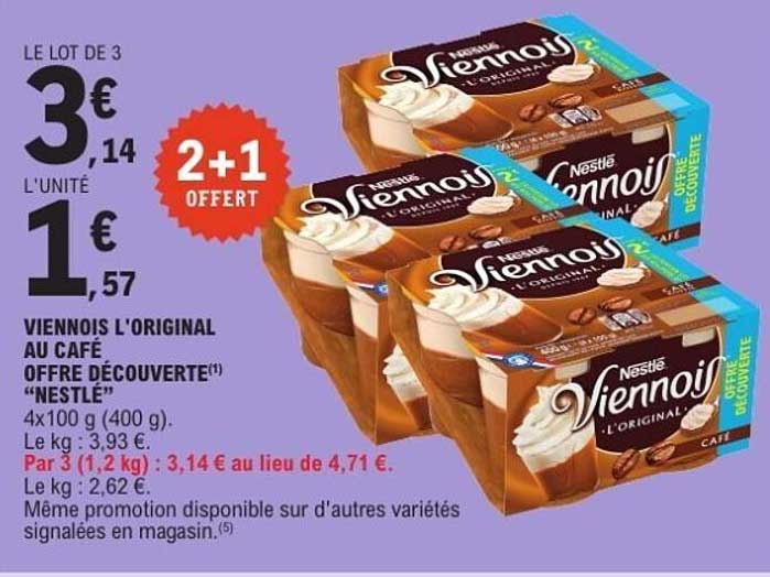 VIENNOIS L'ORIGINAL AU CAFÉ OFFRE DÉCOUVERTE "NESTLÉ"