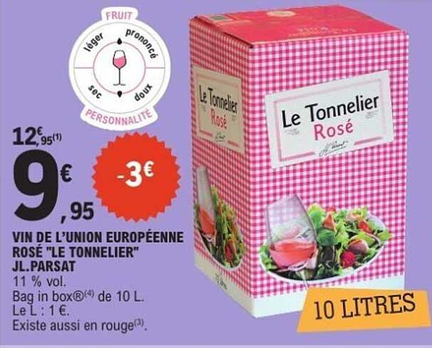 Vin de l’union européenne rosé "Le Tonnelier" JL.PARSAT