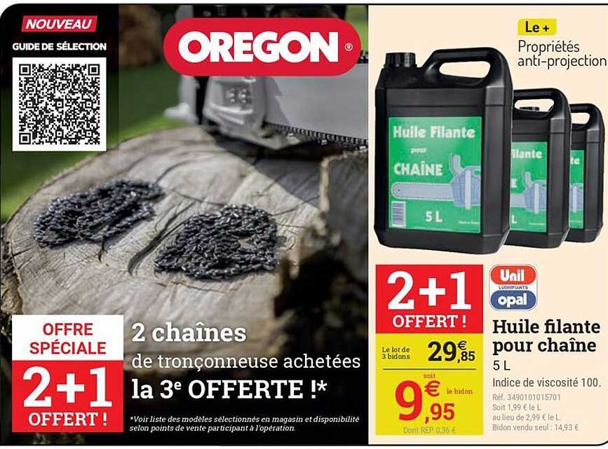 2 chaînes de tronçonneuse achetées, la 3ème OFFERTE !