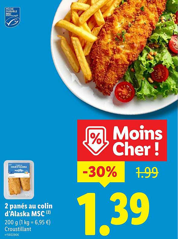 2 panés au colin d'Alaska MSC