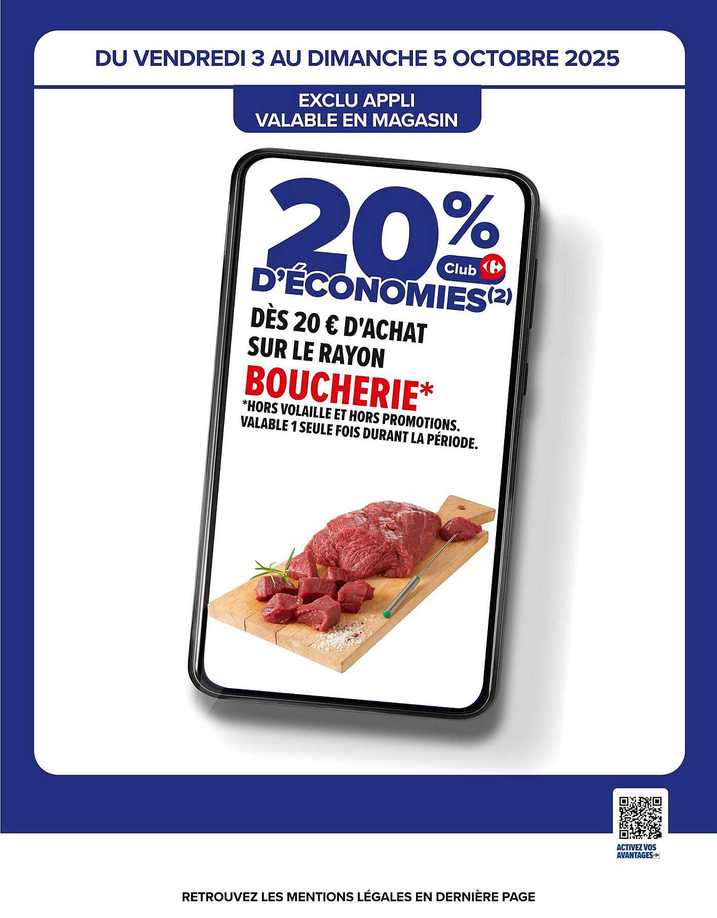 20% D'ÉCONOMIES SUR LE RAYON BOUCHERIE