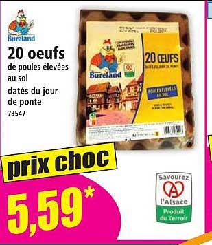 20 oeufs de poules élevées au sol datés du jour de ponte