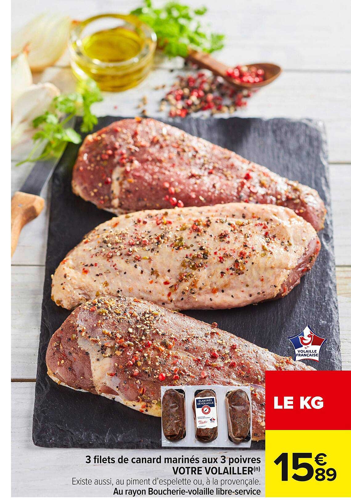 3 filets de canard marinés aux 3 poivres VOTRE VOLAILLER
