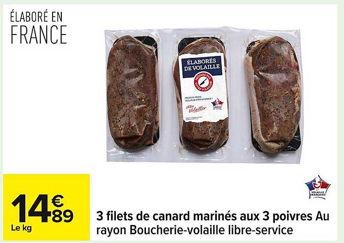 3 filets de canard marinés aux 3 poivres