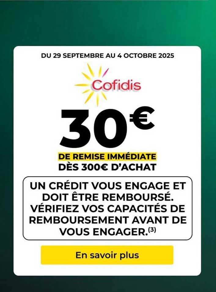30€ DE REMISE IMMEDIATE DÈS 300€ D'ACHAT