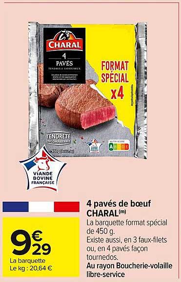 4 pavés de bœuf CHARAL(m)