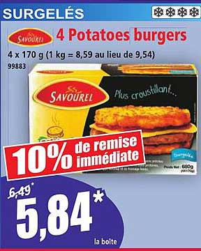 4 Potatoes burgers