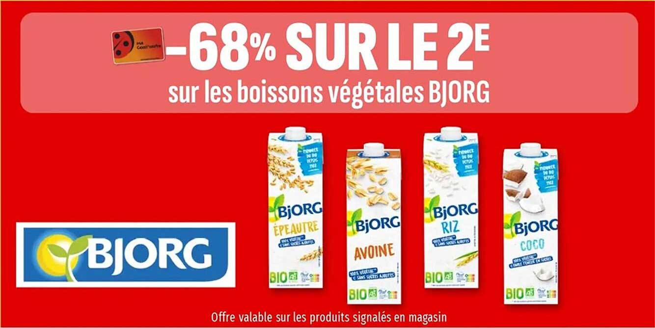 -68% SUR LE 2E sur les boissons végétales BJORG